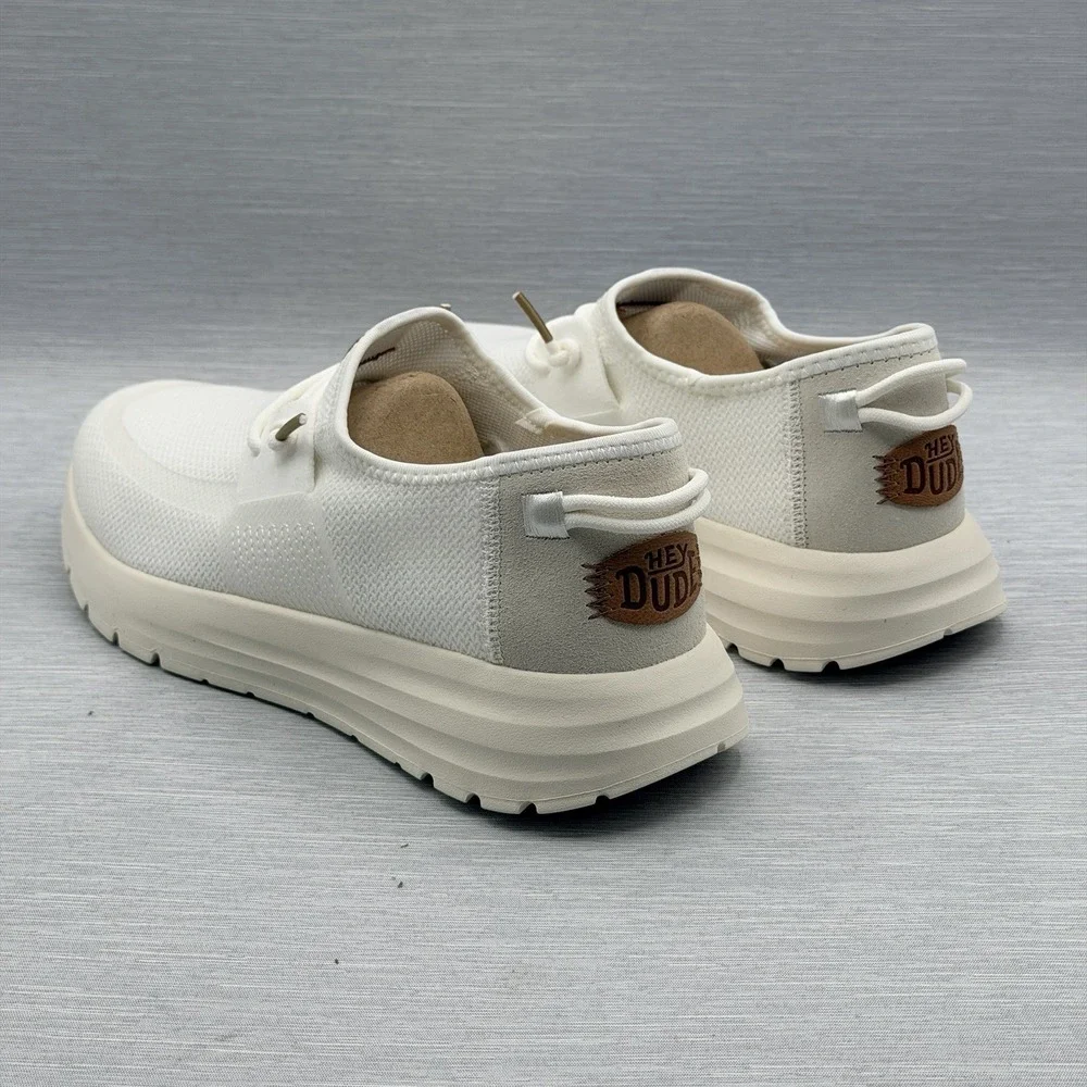 Hey Dude Sirocco Men's 7 Shoes White Gum Loafers Neutrals Vacation Sport Casual